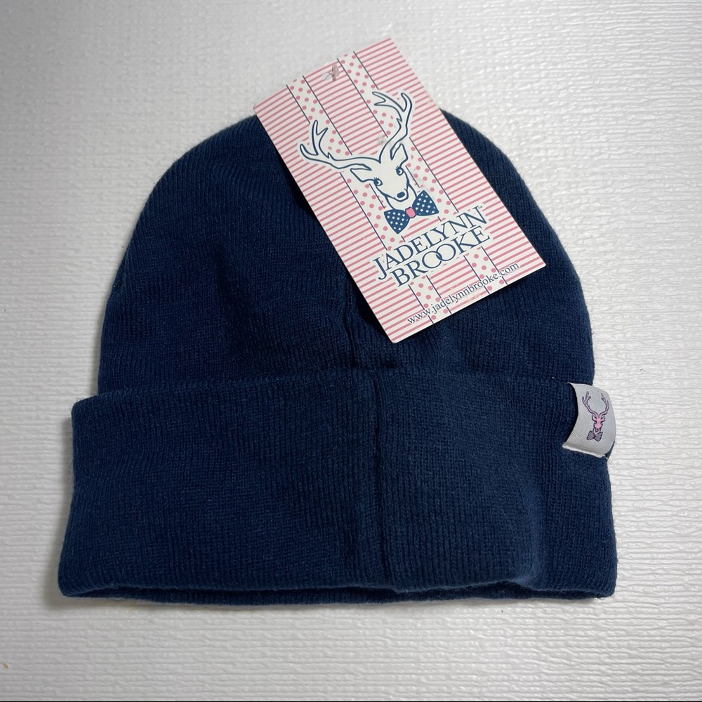 NWT JADELYNN BROOKE blue “preppy” beanie - Picture 2 of 9